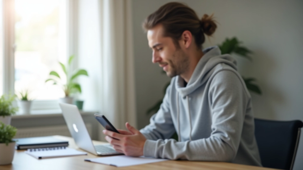 Pessoa a registar a sua voz no telemóvel para monitorar o progresso da projeção